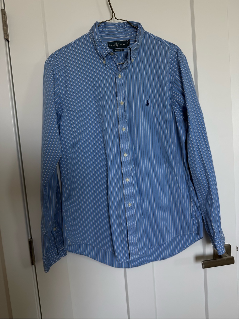 Ralph Lauren Men’s Blue & White Striped Button-Down Shirt